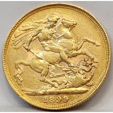 AUSTRALIA 1899 . ONE 1 SOVEREIGN . PERTH . GOLD